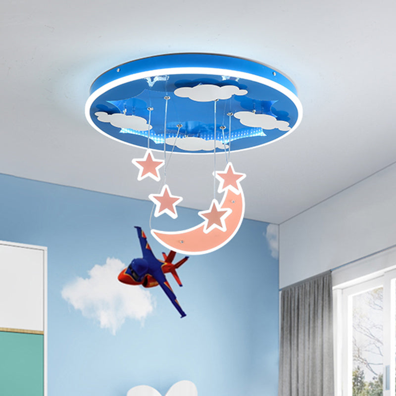 Sternenhimmel Kinder Zimmer Hängende Beleuchtung Acryl -LED Moderne Cluster -Anhängerleuchte in Pink/Blau