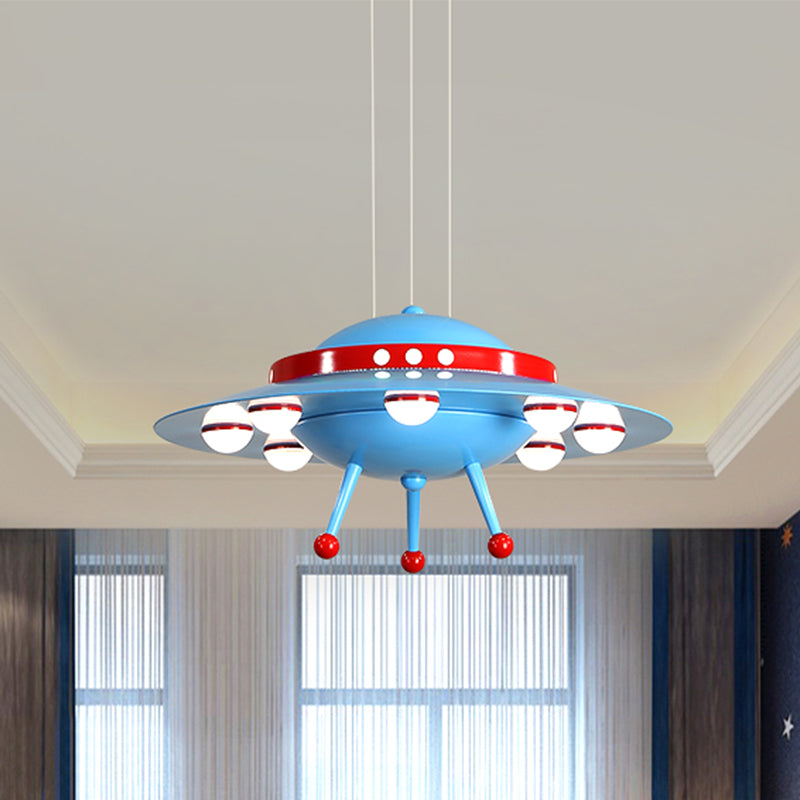 Flugzeugjungen Schlafzimmer Kronleuchter leuchtet Metallic LED Cartoon Anhänger Beleuchtung in Gelb/Blau