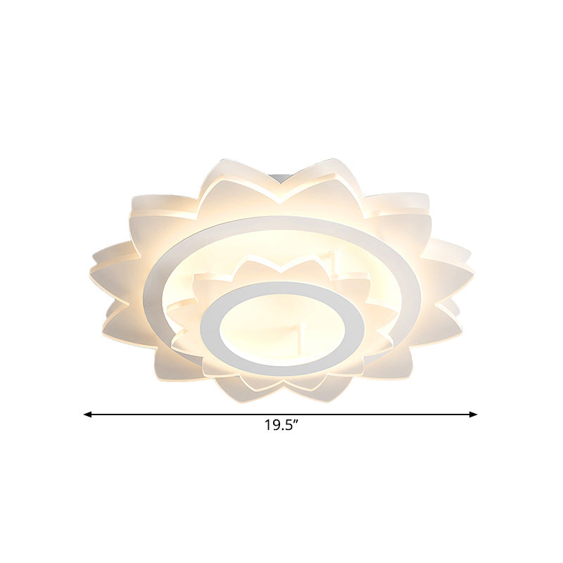 Sun Flower Flush Light Fixture Simplicity Acrylic LED White Flush Mount in Warm/White Light