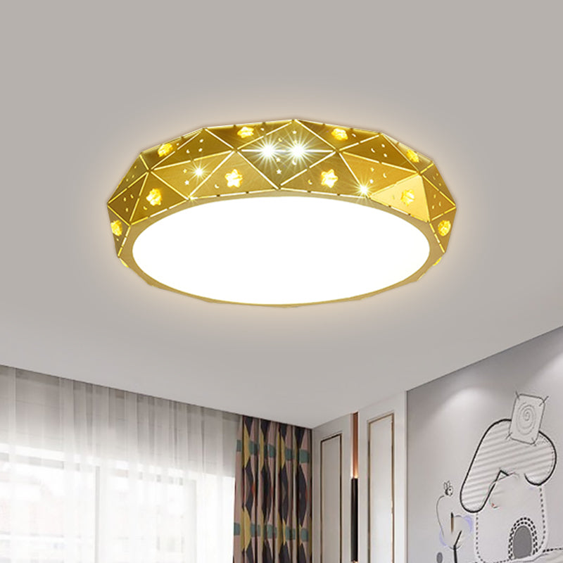 Acryl Geometrische Flush Mount Light Kids LED Beleuchtung mit Star-Muster in Pink/Blau/Gold