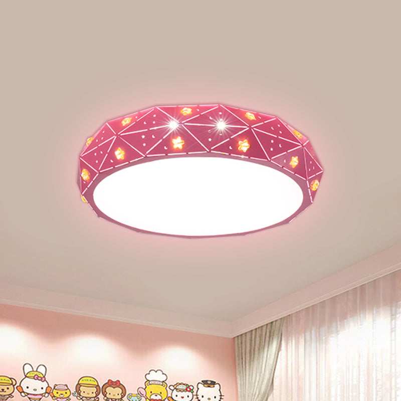 Acryl Geometrische Flush Mount Light Kids LED Beleuchtung mit Star-Muster in Pink/Blau/Gold
