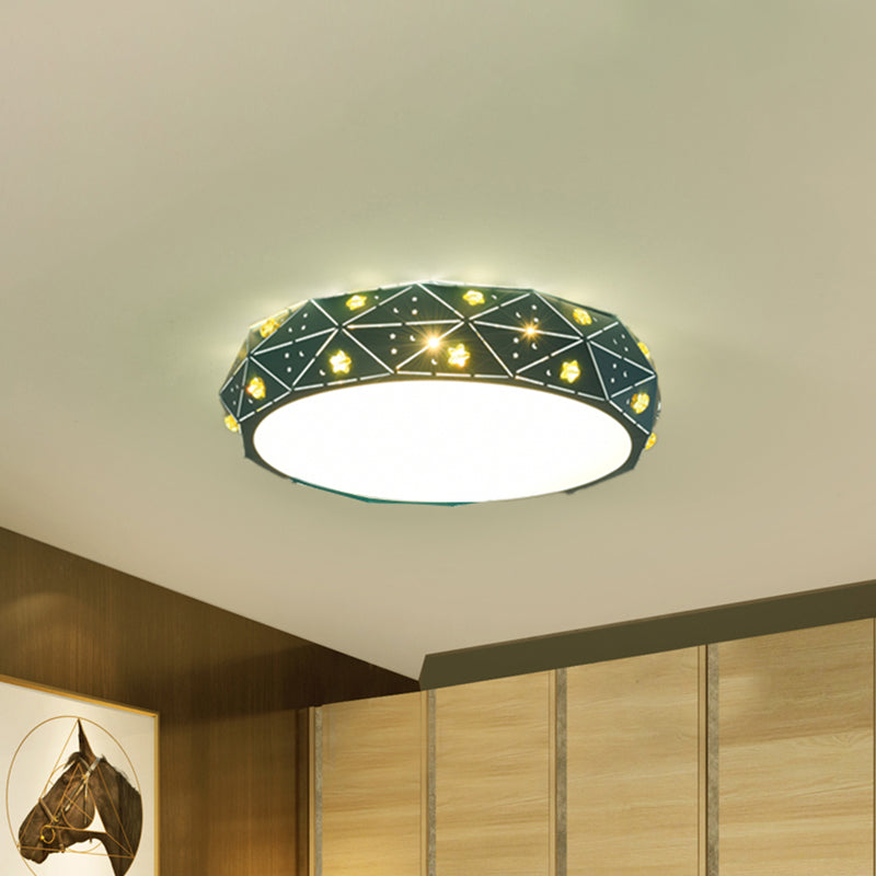 Acryl Geometrische Flush Mount Light Kids LED Beleuchtung mit Star-Muster in Pink/Blau/Gold