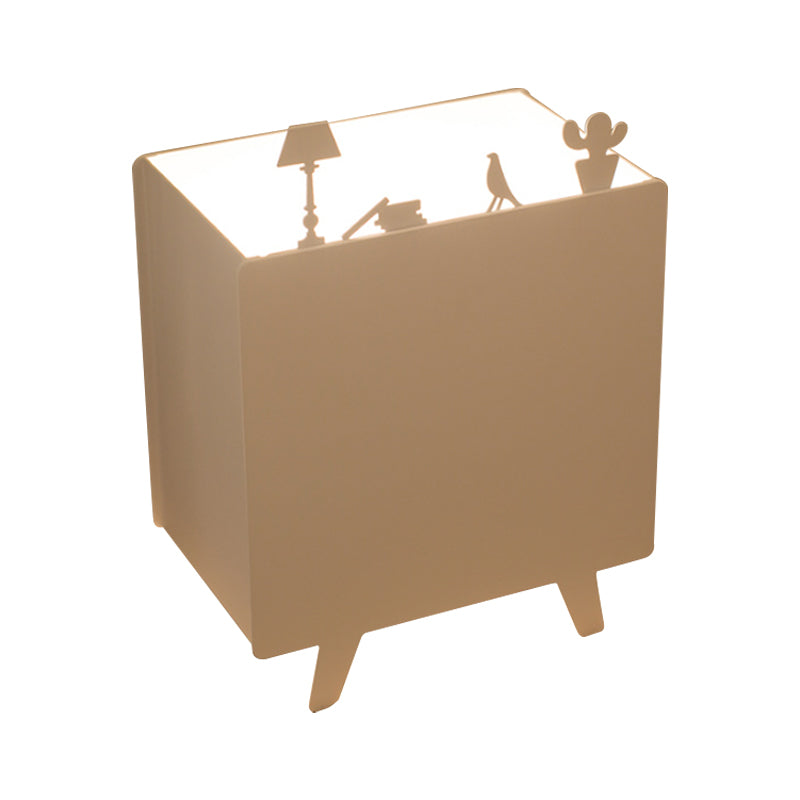 Luz de lectura metálica de lectura nórdica lámpara de mesa nocturna de 1 luces con talla de hierro