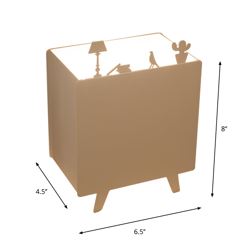 Luz de lectura metálica de lectura nórdica lámpara de mesa nocturna de 1 luces con talla de hierro