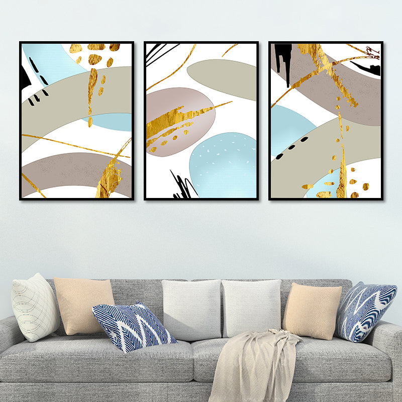 Ensemble d'art mural imprimé abstrait, toile de couleur Pastel, décoration murale pour salon, texturée