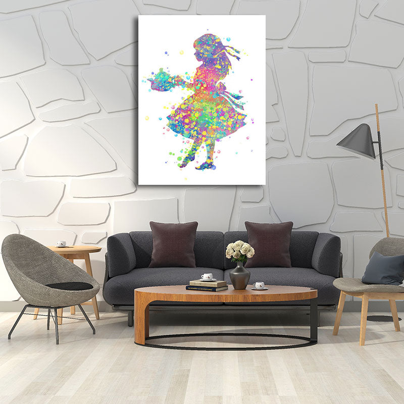 Kinderstijl danser canvas kunst veelkleurige getextureerde wanddecoratie voor woonkamer