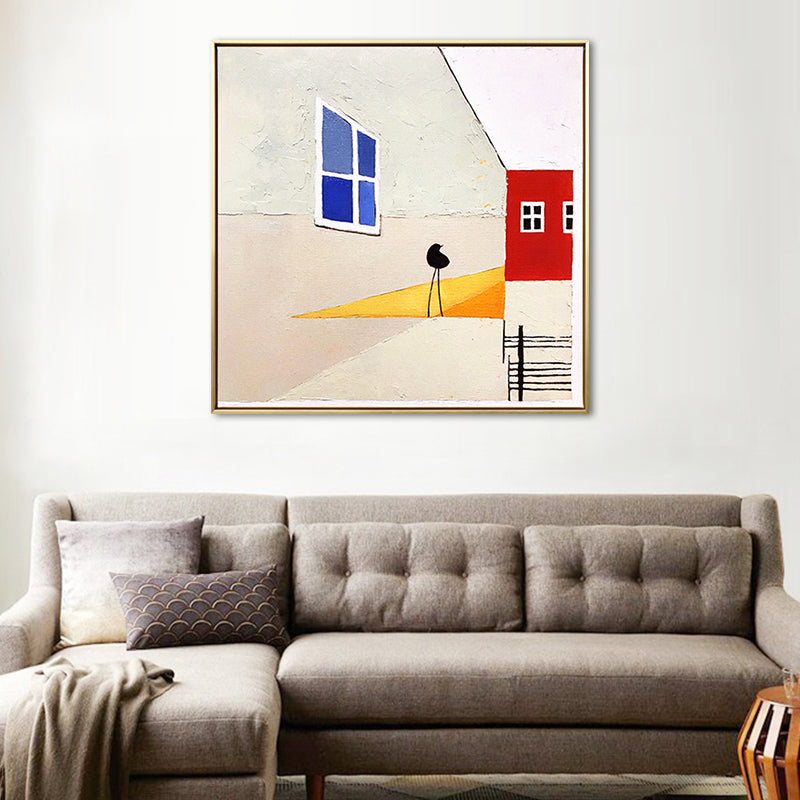 Art de motif géométrique de style contemporain dans une décoration murale texturée de couleur douce pour salle de bain