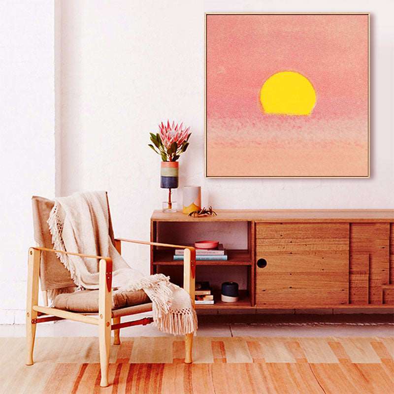 Light Color Sunrise Canvas Textured Kids Style Children's Bedroom Wall Art Print