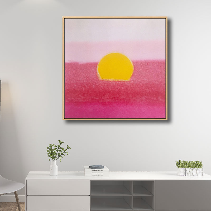 Light Color Sunrise Canvas Textured Kids Style Children's Bedroom Wall Art Print