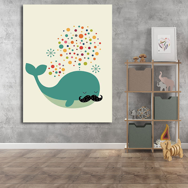 Dunkler Wal-Leinwanddruck zur Dekoration, nautisches Kinderzimmer, Wandkunst-Dekor