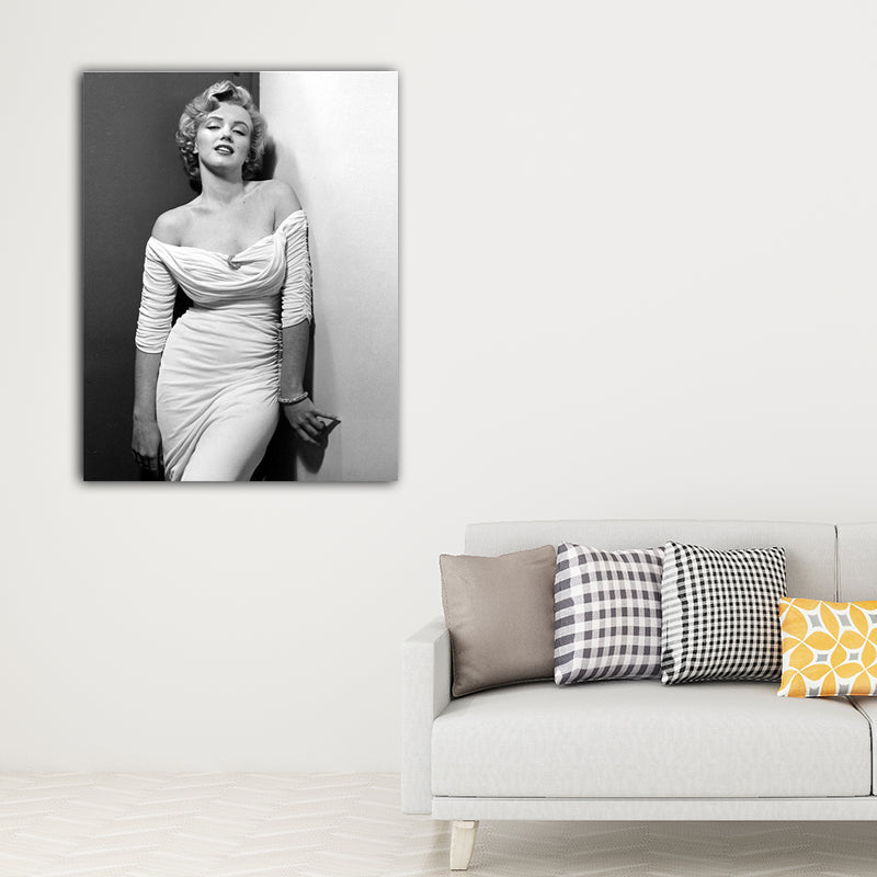 Décoration murale sur toile de couleur claire Marilyn Monroe pour chambre de garçon, texturée