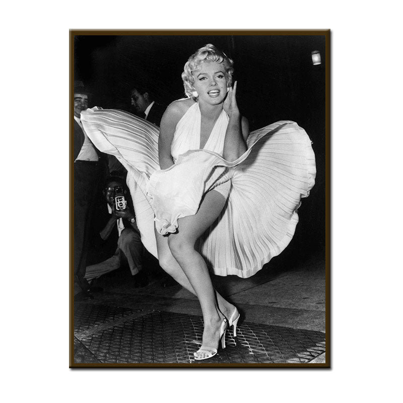 Décoration murale sur toile de couleur claire Marilyn Monroe pour chambre de garçon, texturée