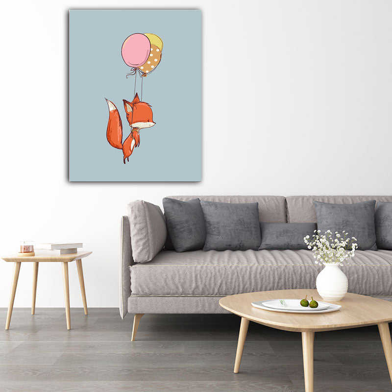Peintures d'animaux et de ballons pour enfants, toile décorative, couleur claire, Art mural pour chambre de bébé