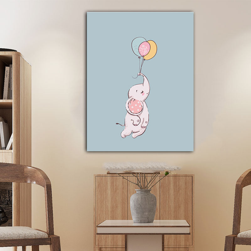 Peintures d'animaux et de ballons pour enfants, toile décorative, couleur claire, Art mural pour chambre de bébé