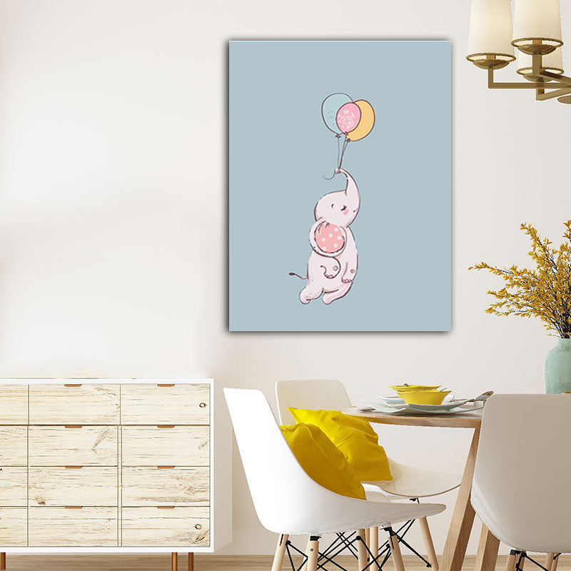 Peintures d'animaux et de ballons pour enfants, toile décorative, couleur claire, Art mural pour chambre de bébé