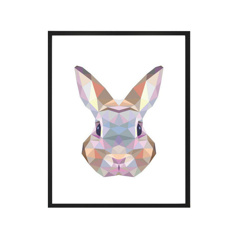Brown Rabbit Head Wall Decor for Decoration Modernism Playroom Wrapped Canvas (Multiple Sizes)