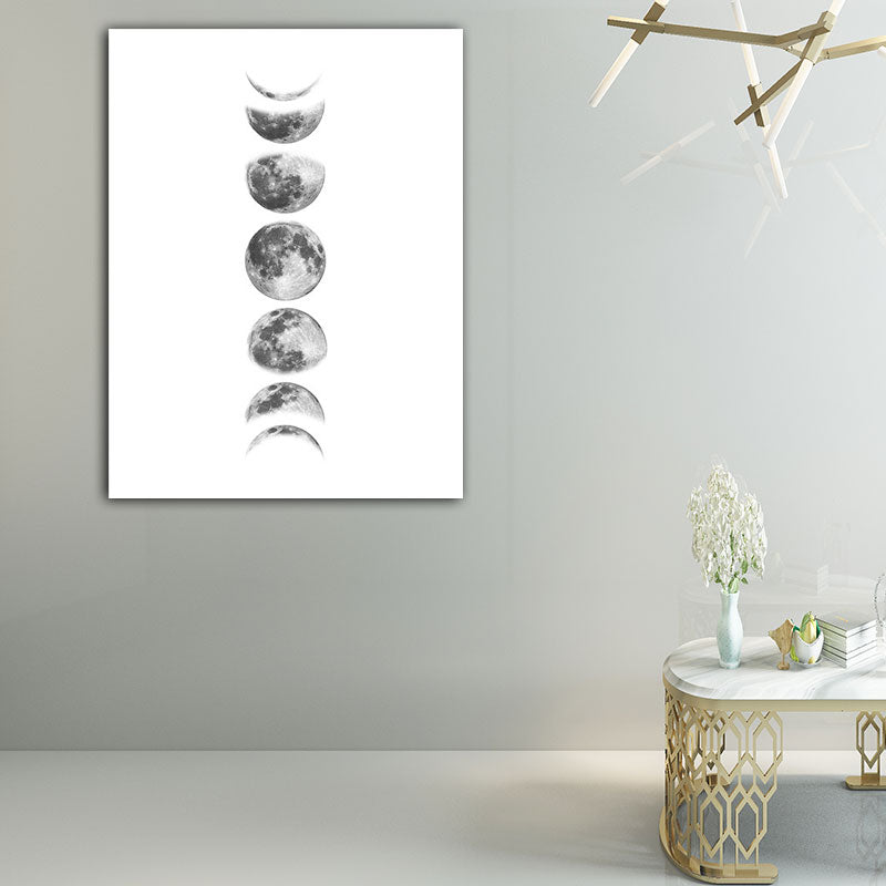 Textured Moon Phrase Art Print Canvas Minimalism Wall Decoration for House Interior