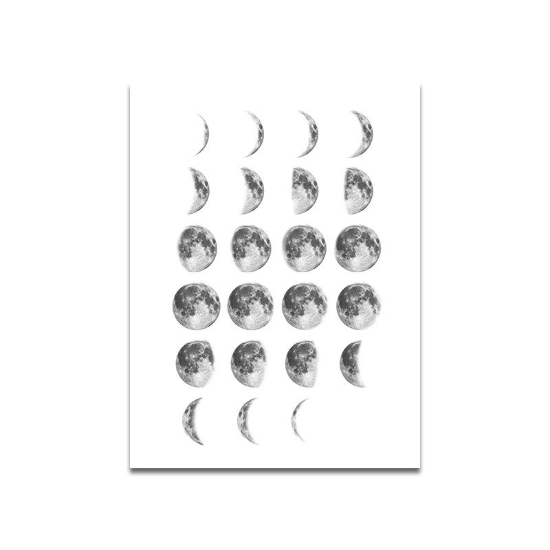 Lunar Eclipse Canvas Art Minimalist Textured Surface Childrens Bedroom Wall Decor