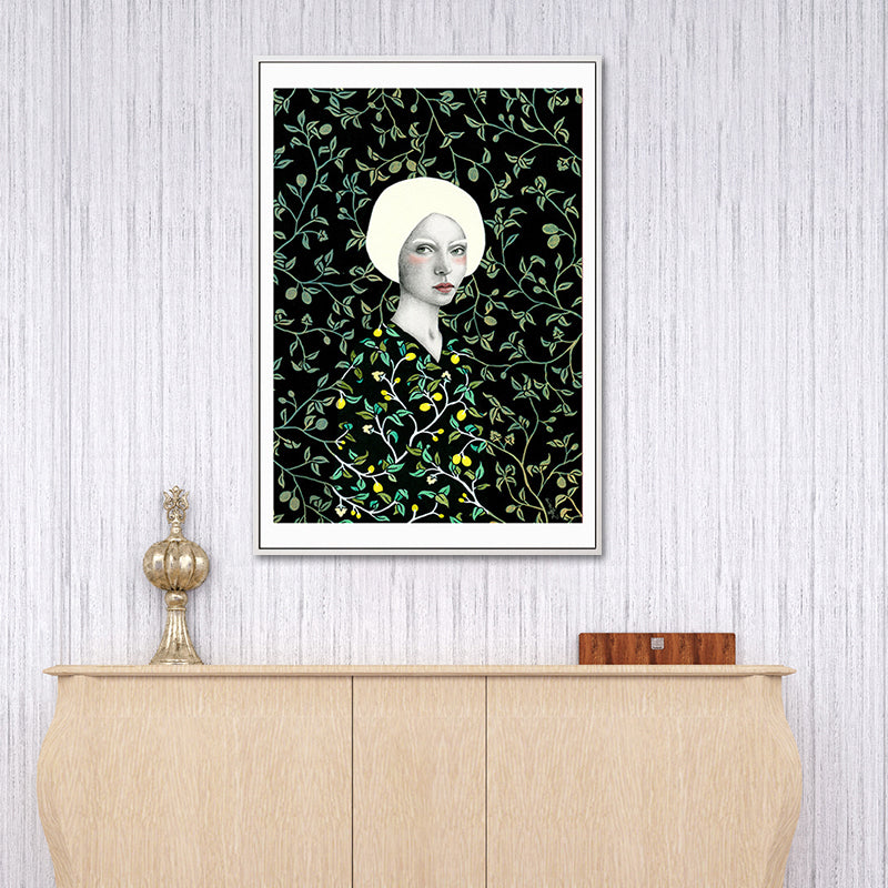 Toile murale contemporaine avec figurines, décoration murale texturée de couleur claire pour salon