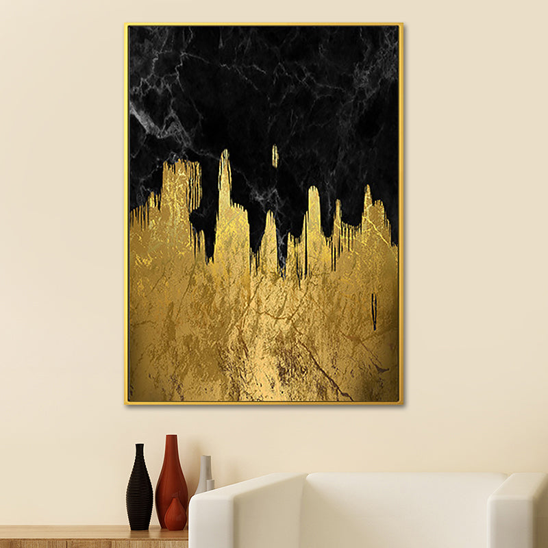 Abstract Canvas Art Glam Enchanting Marble and Foil Effect Wall Decor in Bright Color