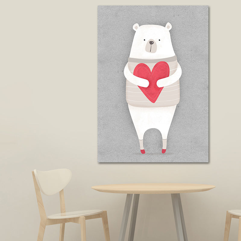 Impressions sur toile d'ours, décoration murale de dessin animé de couleur claire pour chambre d'enfant, plusieurs tailles disponibles