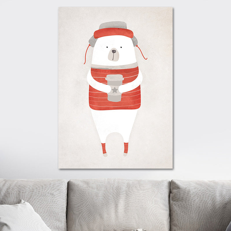 Impressions sur toile d'ours, décoration murale de dessin animé de couleur claire pour chambre d'enfant, plusieurs tailles disponibles