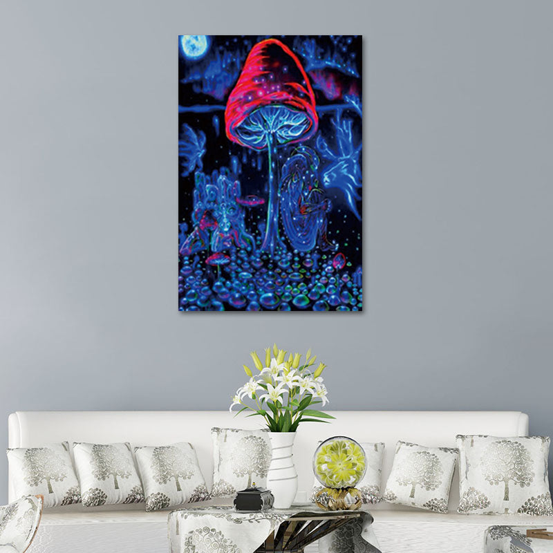 Textured Novelty Mushroom Wall Decor Children's Art Canvas Painting, Multiple Sizes