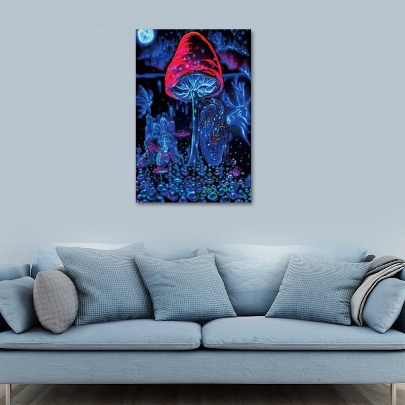 Textured Novelty Mushroom Wall Decor Children's Art Canvas Painting, Multiple Sizes