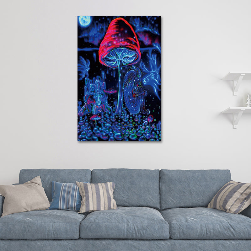 Textured Novelty Mushroom Wall Decor Children's Art Canvas Painting, Multiple Sizes