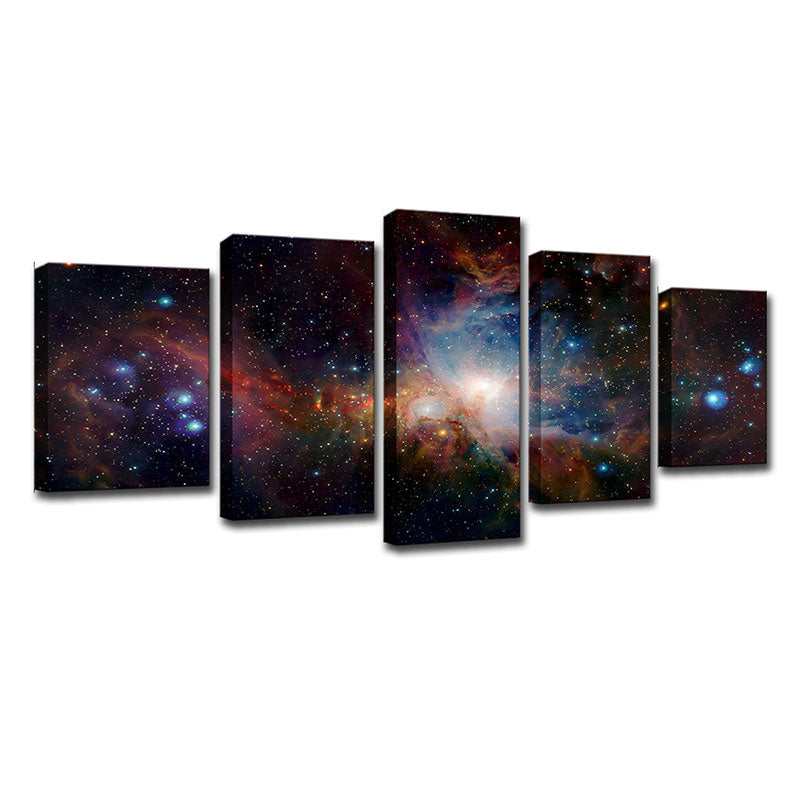 Children's Art Constellation View Canvas in Dark Textured Wall Art Decor for Bedroom