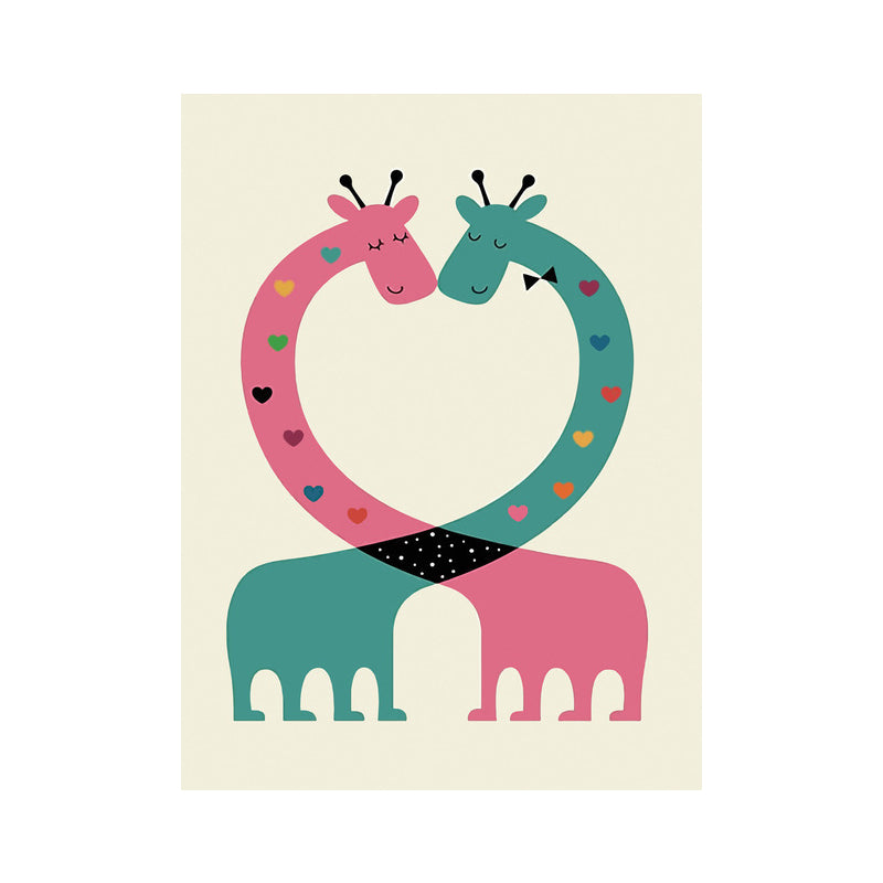 Textured Dark Color Art Print Simplicity Animal Silhouette Wrapped Canvas for Parlor