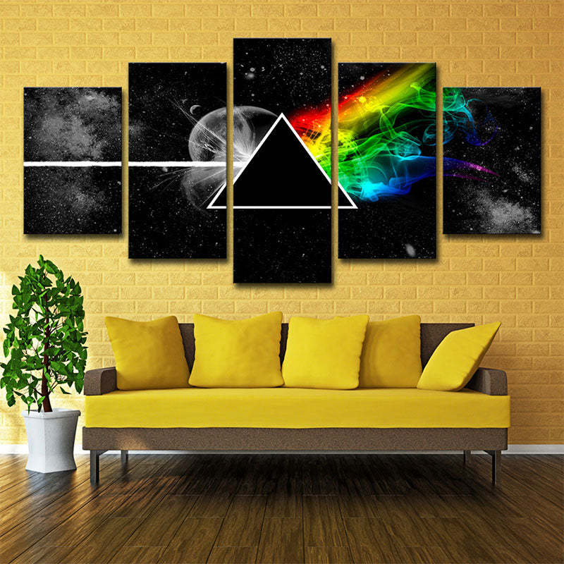 Black Outer Space Painting Multi-Piece Image Children's Art Kids Bedroom Wall Decor