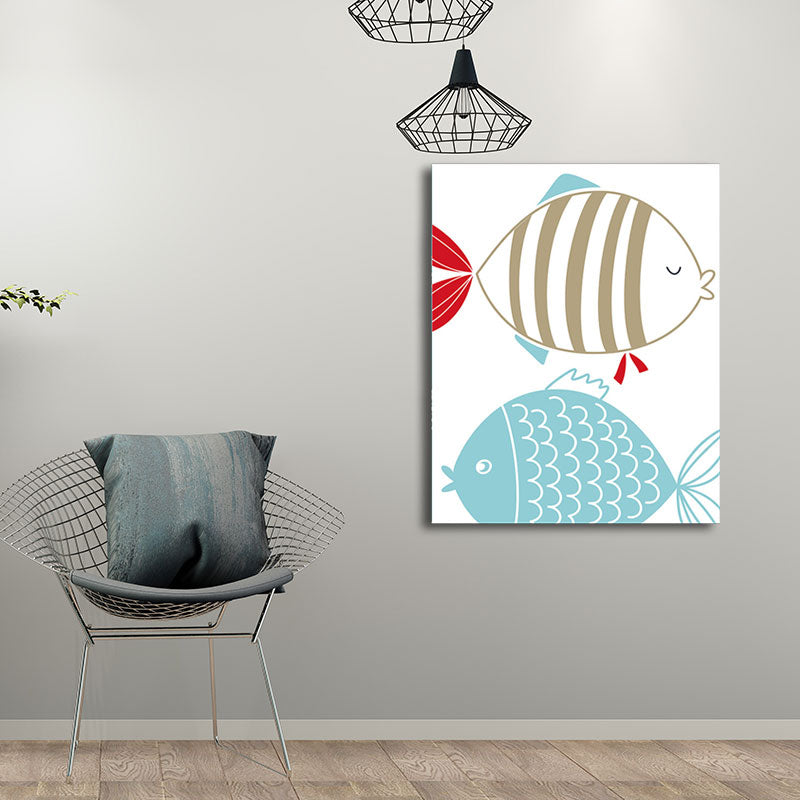 Simplicity Animal Paintings Light Color Decorative Canvas Wall Art for Baby Room