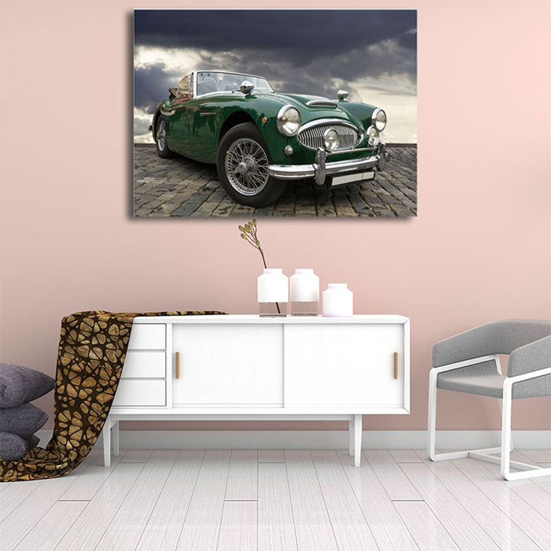 Fotografie, Oldtimer-Wandkunst, Dekoration für Jungenschlafzimmer, helle Farbe, strukturierte Oberfläche