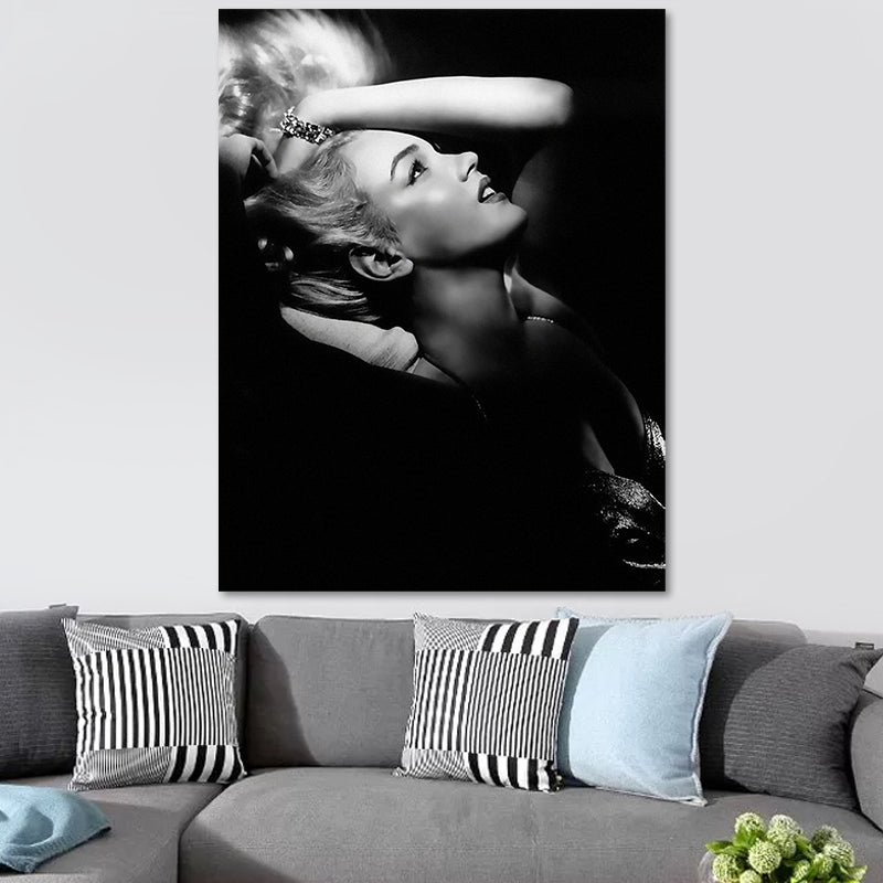 Photo Print Marilyn Monroe Canvas Retro Classic Superstar Wall Art in Black and White