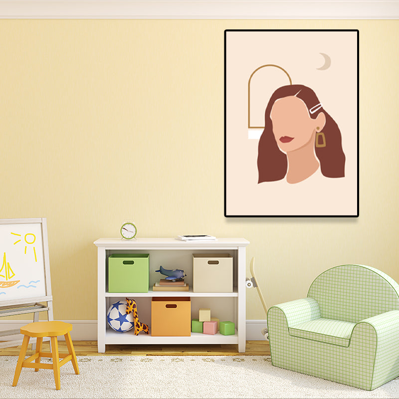 Fashion Woman Wall Art Decor Nordic Textured Painting for Living Room, Multiple Sizes Available