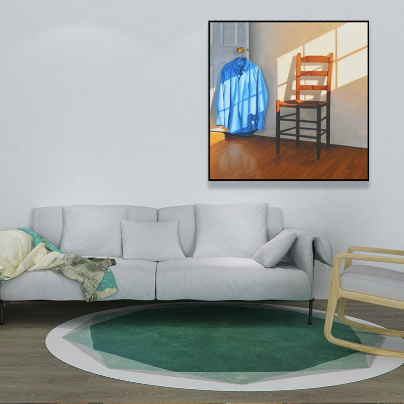 Dunkle Farbe Holzmöbel Leinwand nordisch strukturierte quadratische Wanddekoration für Restaurant