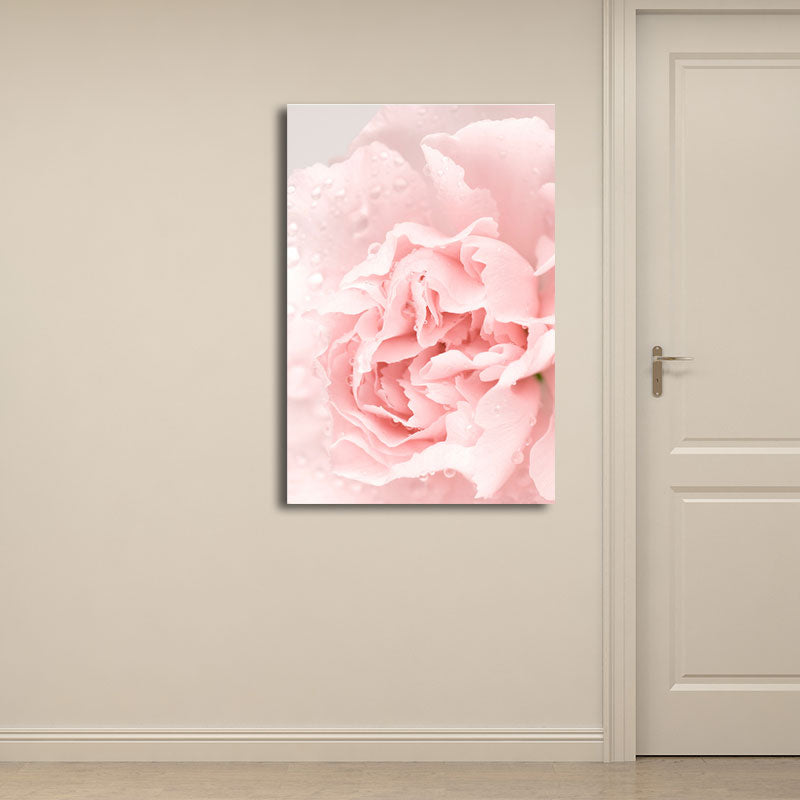 Toile murale à fleurs texturée, décoration murale nordique pour chambre de filles, couleur douce