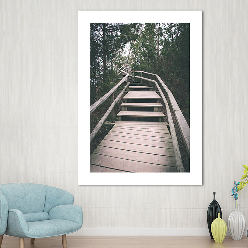 Nature Scenery Mountain Wall Decor Modernism Textured Canvas Wall Art for Living Room