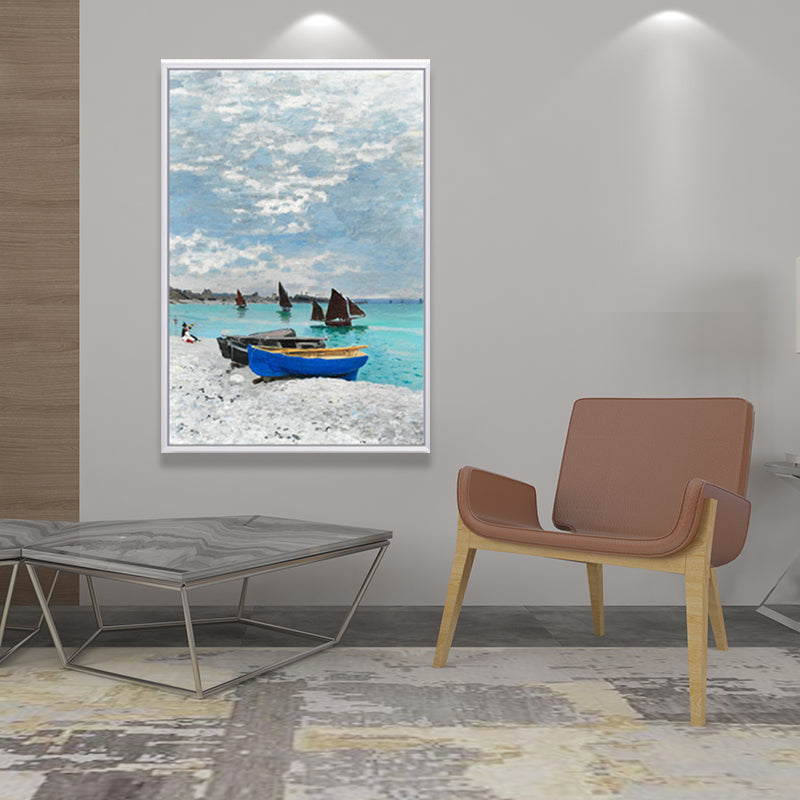 Monet Seine Springtime Scenery Painting Rustic Textured Family Room Wall Art Print