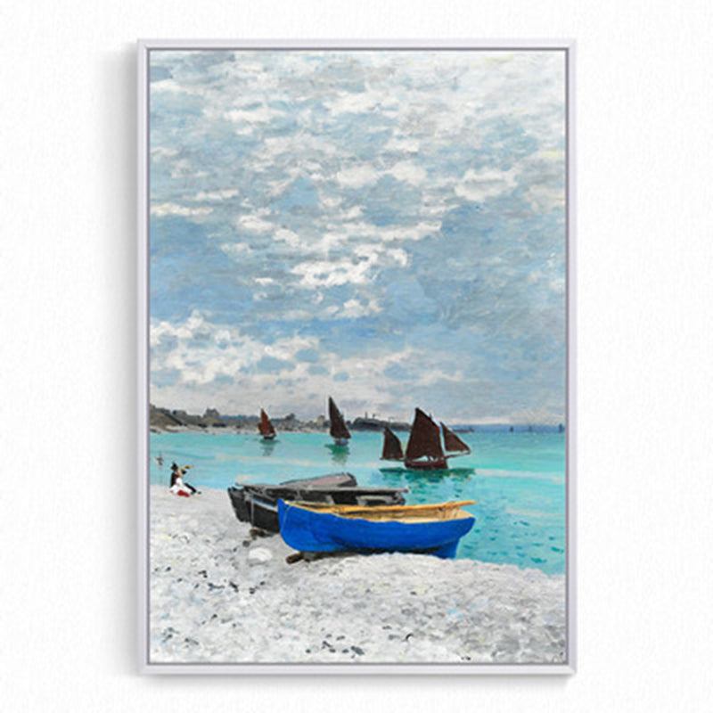 Monet Seine Springtime Scenery Painting Rustic Textured Family Room Wall Art Print