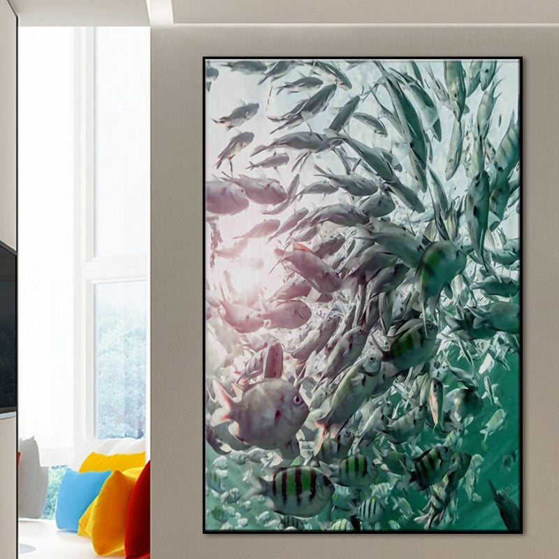 Kleurrijk kustlandschap canvas print getextureerd oppervlak muur kunst decor voor eetkamer