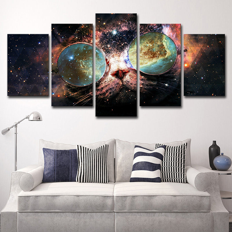 Outer Space Wall Decor Black Canvas Painting Multi-Piece, Multiple Sizes Options