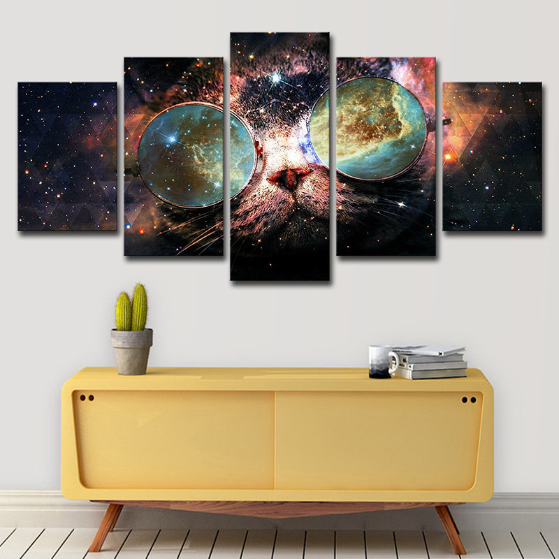 Outer Space Wall Decor Black Canvas Painting Multi-Piece, Multiple Sizes Options