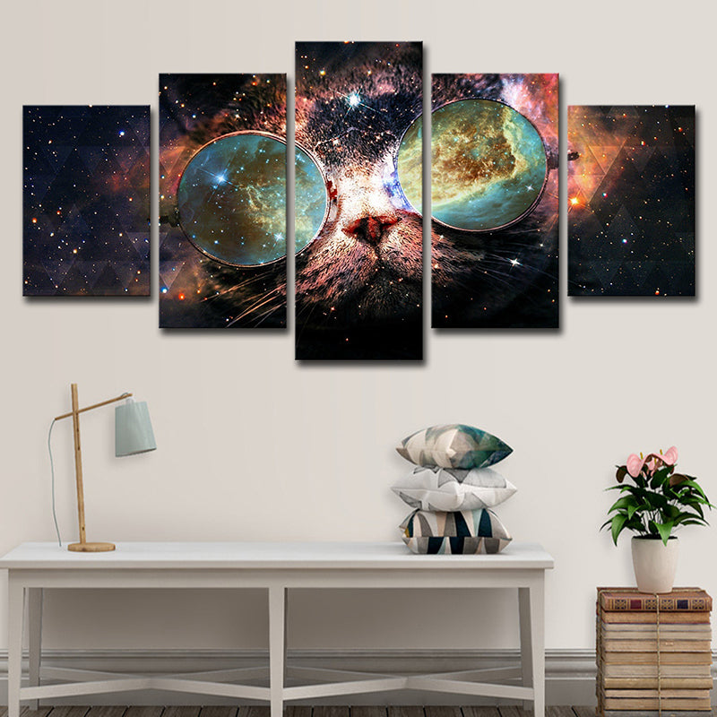Outer Space Wall Decor Black Canvas Painting Multi-Piece, Multiple Sizes Options