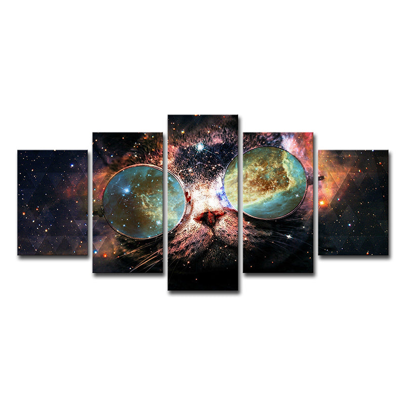 Outer Space Wall Decor Black Canvas Painting Multi-Piece, Multiple Sizes Options