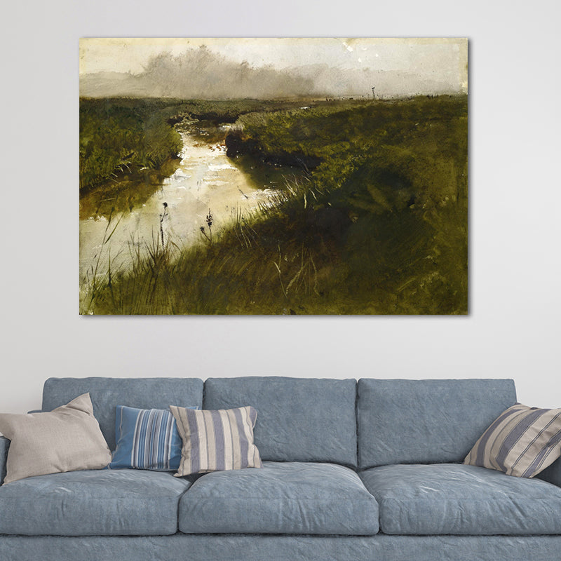 Peinture murale sauvage, décor de ferme, paysage sombre, toile d'art de couleur foncée pour la maison