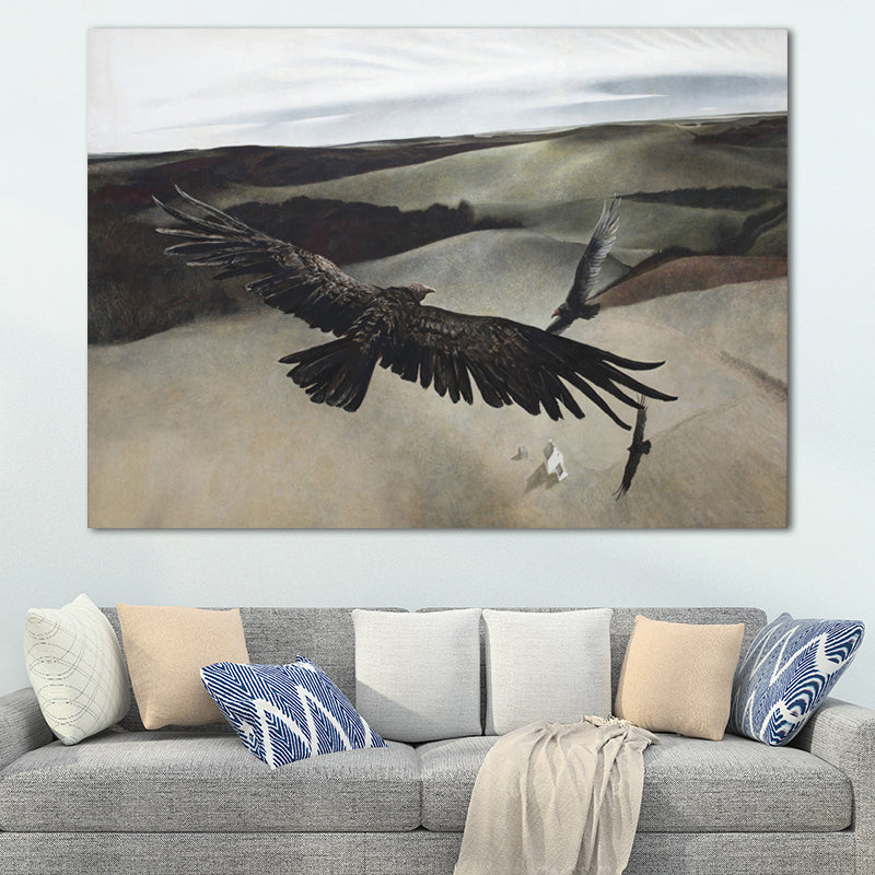 Peinture murale sauvage, décor de ferme, paysage sombre, toile d'art de couleur foncée pour la maison