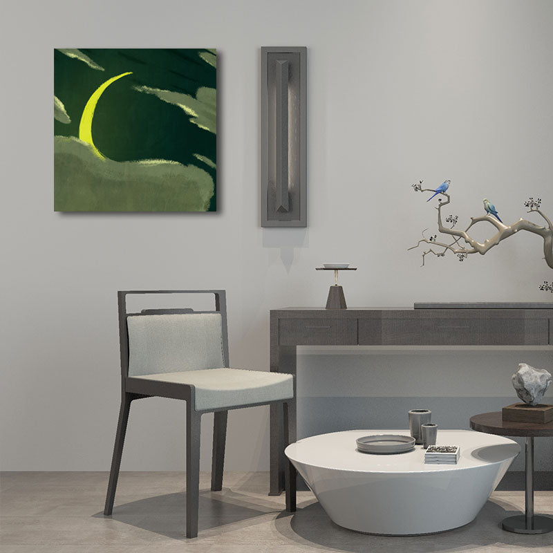 Moon Behind the Cloud Canvas Print Dark Color Childrens Art Painting for Kids Room