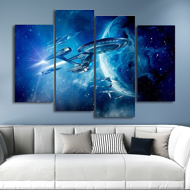 Kinderkunst Planet Landschaft Kunst Leinwand strukturierte helle Farbe Wanddekoration für die Küche